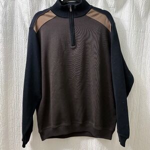 St. Croix Quarter Zip Pullover Sweater Color Block Knit‎ Long Sleeve L